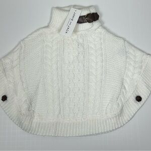 New NWT Janie and Jack White Cable Knit Sweater Poncho
